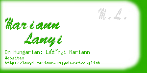 mariann lanyi business card